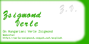 zsigmond verle business card